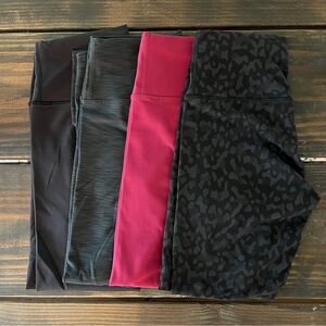 Lot of 4 lululemon 25” wunder train tights